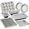 imageAnolon Allure Nonstick Bakeware Set includes Nonstick Cookie Sheet with Rack Baking Pan and Cake Pans  5 Piece OnyxBlackPewterOnyxBlackPewter