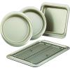 imageAnolon Allure Nonstick Bakeware Set includes Nonstick Cookie Sheet with Rack Baking Pan and Cake Pans  5 Piece OnyxBlackPewterOnyxBlackPewter