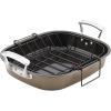 imageAnolon 46274 Bronze Nonstick Roaster  Roasting Pan with Rack  16 Inch x 135 Inch Brown