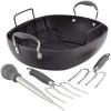 imageAnolon Advanced Home Hard Anodized Nonstick RoasterRoasting Pan with Utensils 16 Inch x 13 Inch MoonstoneGray