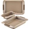 imageAnolon Advanced Nonstick Bakeware Set  Baking Pans with Grips  5 Piece BrownBronze Brown