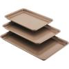 imageAnolon Gourmet Nonstick Bakeware Set with Nonstick Cookie Sheets  Baking Sheets  3 Piece Graphite GrayBronze