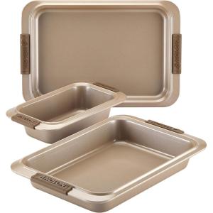 imageAnolon Advanced Nonstick Bakeware Set  Baking Pans with Grips  5 Piece BrownBronze Brown