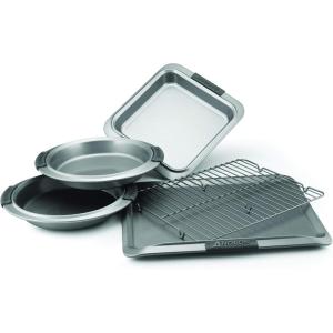 imageAnolon Advanced Nonstick Bakeware Set  Baking Pans with Grips  5 Piece BrownGraphite