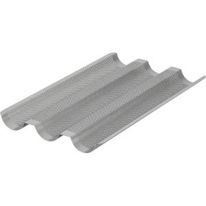 imageAnolon Advanced Nonstick Perforated Baguette Pan  Tray for Baking Bread  3Loaf Graphite Gray