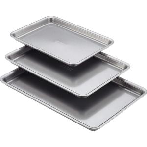 imageAnolon Gourmet Nonstick Bakeware Set with Nonstick Cookie Sheets  Baking Sheets  3 Piece Graphite GrayGraphite