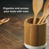 imageAnolon Teakwood and Marble Cooking Utensils Kitchen Tool Crock 55 Inch Brown