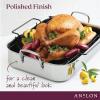 imageAnolon Triply Clad Stainless Steel Roaster  Roasting Pan with Rack  17 Inch x 125 Inch Silver