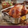 imageAnolon Triply Clad Stainless Steel Roaster  Roasting Pan with Rack  17 Inch x 125 Inch Silver
