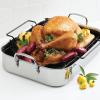 imageAnolon Triply Clad Stainless Steel Roaster  Roasting Pan with Rack  17 Inch x 125 Inch Silver