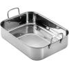 imageAnolon Triply Clad Stainless Steel Roaster  Roasting Pan with Rack  17 Inch x 125 Inch Silver