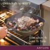 imageAnolon Advanced Hard Anodized Nonstick Double Burner Griddle with MultiPurpose Rack 10Inch by 18Inch IndigoBronze