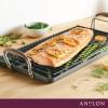imageAnolon Advanced Hard Anodized Nonstick Double Burner Griddle with MultiPurpose Rack 10Inch by 18Inch IndigoBronze