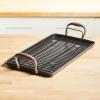 imageAnolon Advanced Hard Anodized Nonstick Double Burner Griddle with MultiPurpose Rack 10Inch by 18Inch IndigoBronze