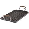imageAnolon Advanced Hard Anodized Nonstick Double Burner Griddle with MultiPurpose Rack 10Inch by 18Inch IndigoBronze