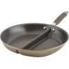 imageAnolon Advanced Hard Anodized Nonstick Double Burner Griddle with MultiPurpose Rack 10Inch by 18Inch IndigoBronze