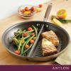imageAnolon Advanced Hard Anodized Nonstick Double Burner Griddle with MultiPurpose Rack 10Inch by 18Inch IndigoBronze