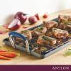imageAnolon Advanced Hard Anodized Nonstick Double Burner Griddle with MultiPurpose Rack 10Inch by 18Inch IndigoIndigo