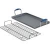 imageAnolon Advanced Hard Anodized Nonstick Double Burner Griddle with MultiPurpose Rack 10Inch by 18Inch IndigoIndigo