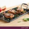 imageAnolon Advanced Hard Anodized Nonstick Double Burner Griddle with MultiPurpose Rack 10Inch by 18Inch IndigoMoonstone