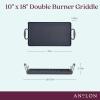 imageAnolon Advanced Hard Anodized Nonstick Double Burner Griddle with MultiPurpose Rack 10Inch by 18Inch IndigoMoonstone