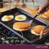 imageAnolon Advanced Hard Anodized Nonstick Double Burner Griddle with MultiPurpose Rack 10Inch by 18Inch IndigoMoonstone
