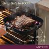 imageAnolon Advanced Hard Anodized Nonstick Double Burner Griddle with MultiPurpose Rack 10Inch by 18Inch IndigoOnyx