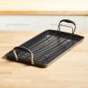 imageAnolon Advanced Hard Anodized Nonstick Double Burner Griddle with MultiPurpose Rack 10Inch by 18Inch IndigoOnyx
