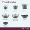 imageAnolon Allure Hard Anodized Nonstick Deep Square Griddle PanGrill 11 Inch  Dark GrayCookware Set 12 Piece