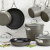 imageAnolon Allure Hard Anodized Nonstick Deep Square Griddle PanGrill 11 Inch  Dark GrayCookware Set 12 Piece