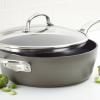 imageAnolon Allure Hard Anodized Nonstick Deep Square Griddle PanGrill 11 Inch  Dark GraySaute Pan 5 Quart