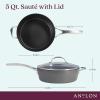 imageAnolon Allure Hard Anodized Nonstick Deep Square Griddle PanGrill 11 Inch  Dark GraySaute Pan 5 Quart