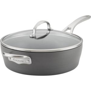imageAnolon Allure Hard Anodized Nonstick Deep Square Griddle PanGrill 11 Inch  Dark GraySaute Pan 5 Quart