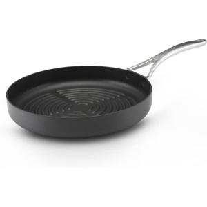 imageAnolon Nouvelle Copper Hard Anodized Nonstick Round Griddle PanGrill 12Inch Gray
