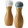 imageAnolon Pantryware Salt Pepper Grinder Set for Seasoning Cooking Serving Wood and Ceramic 2 Piece White and Gray