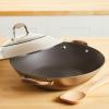 imageAnolon Advanced Home HardAnodized Nonstick Open Stock Cookware Woks 14Inch Covered Wok OnyxBronze