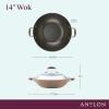 imageAnolon Advanced Home HardAnodized Nonstick Open Stock Cookware Woks 14Inch Covered Wok OnyxBronze