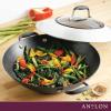 imageAnolon Advanced Home HardAnodized Nonstick Open Stock Cookware Woks 14Inch Covered Wok OnyxMoonstone