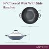 imageAnolon Advanced Home HardAnodized Nonstick Open Stock Cookware Woks 14Inch Covered Wok OnyxMoonstone