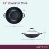 imageAnolon Advanced Home HardAnodized Nonstick Open Stock Cookware Woks 14Inch Covered Wok OnyxOnyx