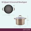 imageAnolon Advanced Home Hard Anodized Nonstick Sauce PanSaucepan with Straining and Lid 2 Quart 2 Qt Straining Saucepan OnyxBronze
