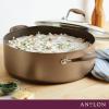 imageAnolon Advanced Home Hard Anodized Nonstick Sauce PanSaucepan with Straining and Lid 2 Quart 2 Qt Straining Saucepan OnyxBronze