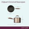 imageAnolon Advanced Home Hard Anodized Nonstick Sauce PanSaucepan with Straining and Lid 2 Quart 2 Qt Straining Saucepan OnyxBronze