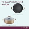 imageAnolon Advanced Home Hard Anodized Nonstick Sauce PanSaucepan with Straining and Lid 2 Quart 2 Qt Straining Saucepan OnyxBronze