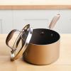 imageAnolon Advanced Home Hard Anodized Nonstick Sauce PanSaucepan with Straining and Lid 2 Quart 2 Qt Straining Saucepan OnyxBronze