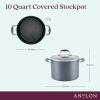 imageAnolon Advanced Home Hard Anodized Nonstick Sauce PanSaucepan with Straining and Lid 2 Quart 2 Qt Straining Saucepan OnyxMoonstone