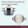 imageAnolon Advanced Home Hard Anodized Nonstick Sauce PanSaucepan with Straining and Lid 2 Quart 2 Qt Straining Saucepan OnyxMoonstone