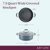 imageAnolon Advanced Home Hard Anodized Nonstick Sauce PanSaucepan with Straining and Lid 2 Quart 2 Qt Straining Saucepan OnyxMoonstone