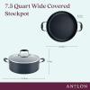 imageAnolon Advanced Home Hard Anodized Nonstick Sauce PanSaucepan with Straining and Lid 2 Quart 2 Qt Straining Saucepan OnyxOnyx