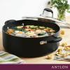 imageAnolon Advanced Home Hard Anodized Nonstick Sauce PanSaucepan with Straining and Lid 2 Quart 2 Qt Straining Saucepan OnyxOnyx